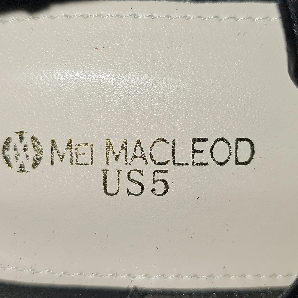 MEI MACLEOD Girls Size 5 Black Glitter Strappy Flats Used